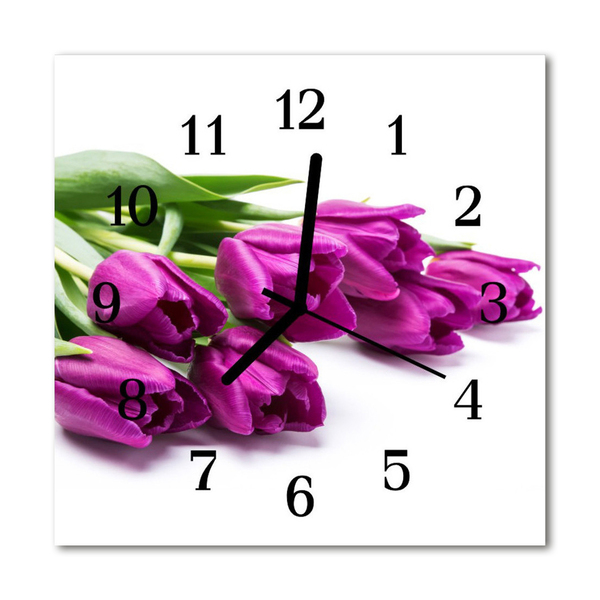 Reloj de vidrio Tulipanes