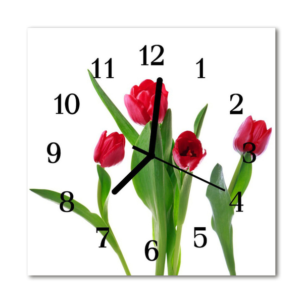 Reloj de vidrio Tulipanes