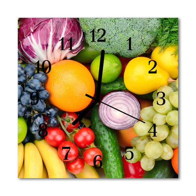 Reloj de vidrio Frutas verduras