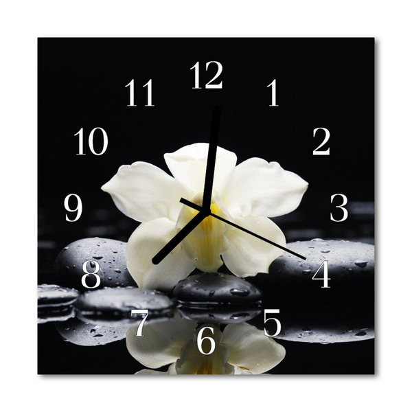 Reloj de vidrio Piedras orquídea