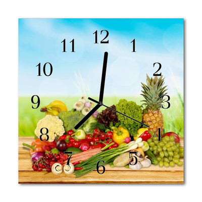 Reloj de vidrio Frutas verduras