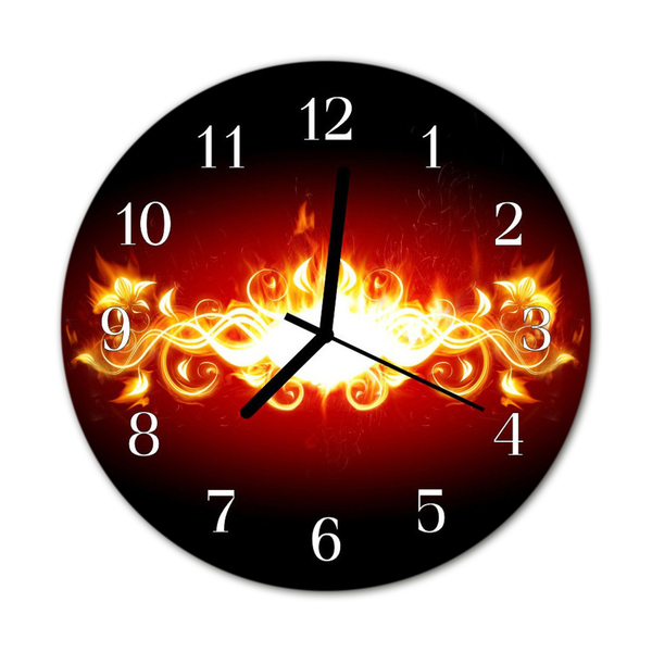 Reloj de vidrio para cocina Flor fuego