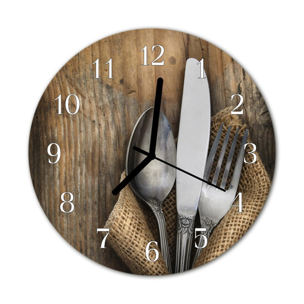 Reloj de vidrio para cocina Cubiertos cocina