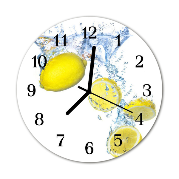 Reloj de vidrio para cocina Limones