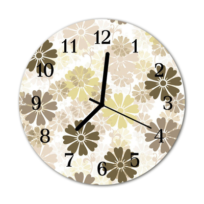 Reloj de vidrio para cocina Flores artes