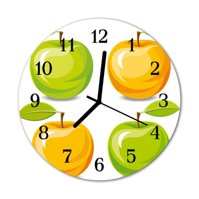 Reloj de vidrio para cocina Manzanas