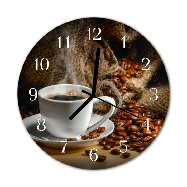 Reloj de vidrio para cocina Café