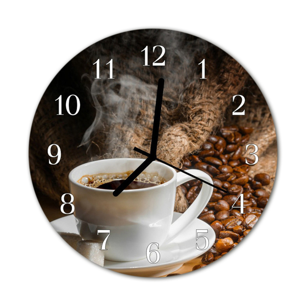 Reloj de vidrio para cocina Café