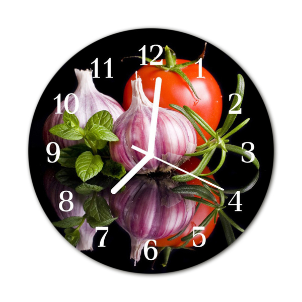 Reloj de vidrio para cocina Ajo de tomate