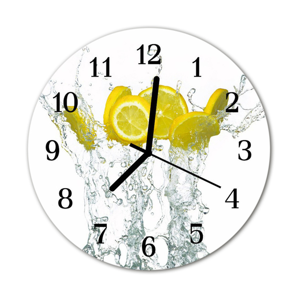 Reloj de vidrio para cocina Agua con limón