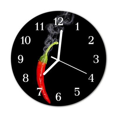 Reloj de vidrio para cocina Guindilla