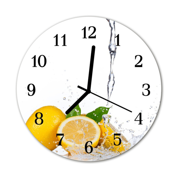 Reloj de vidrio para cocina Limones