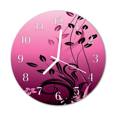 Reloj de vidrio para cocina Flores artes