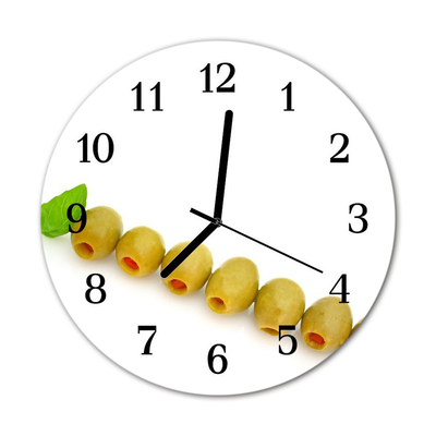 Reloj de vidrio para cocina Aceitunas