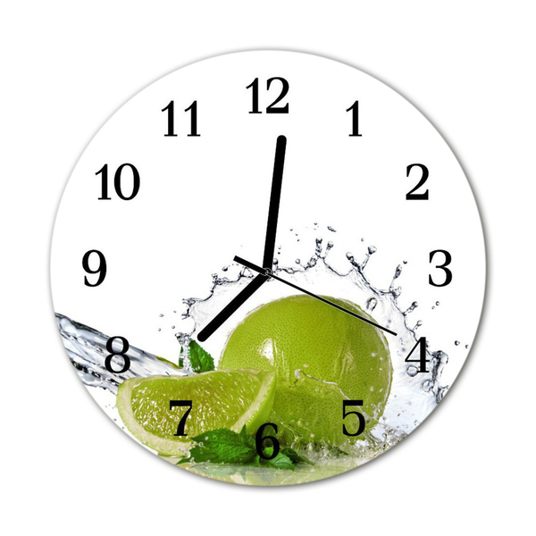 Reloj de vidrio para cocina Agua lima