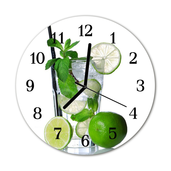 Reloj de vidrio para cocina Lima menta