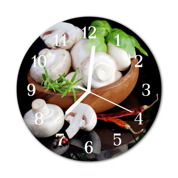 Reloj de vidrio para cocina Setas