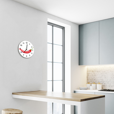 Reloj de vidrio para cocina Guindilla