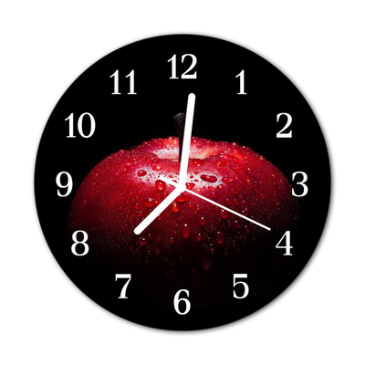 Reloj de vidrio para cocina Manzana