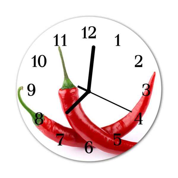 Reloj de vidrio para cocina Guindilla