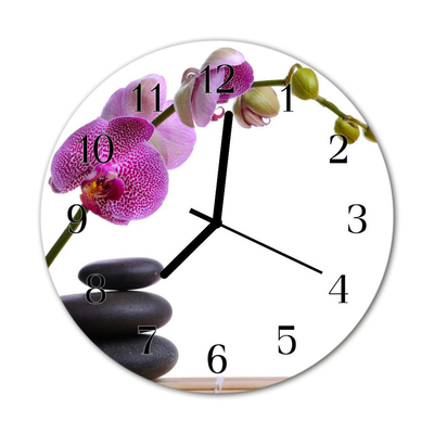 Reloj de vidrio para cocina Orquídea