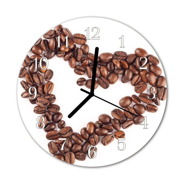 Reloj de vidrio para cocina Granos de café