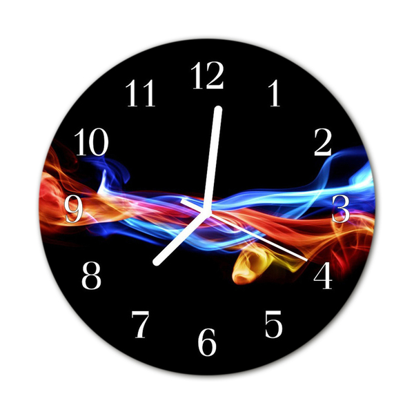 Reloj de vidrio para cocina Abstracción de humo