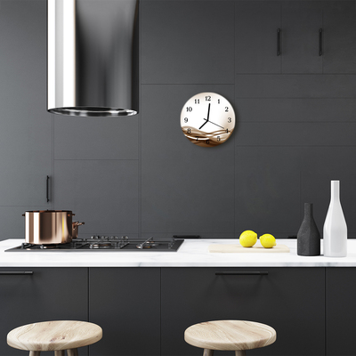 Reloj de vidrio para cocina Líneas abstractas
