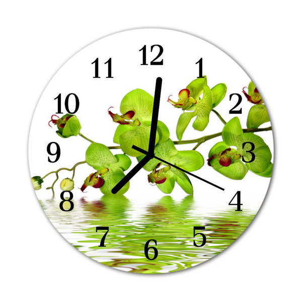 Reloj de vidrio para cocina Orquídea