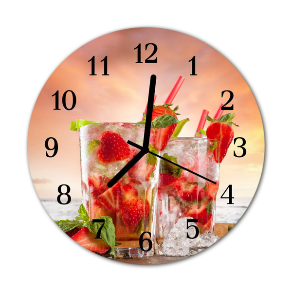 Reloj de vidrio para cocina Fresas