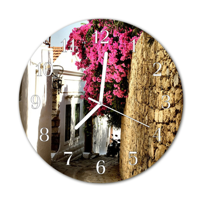 Reloj de vidrio para cocina Avenida de flores