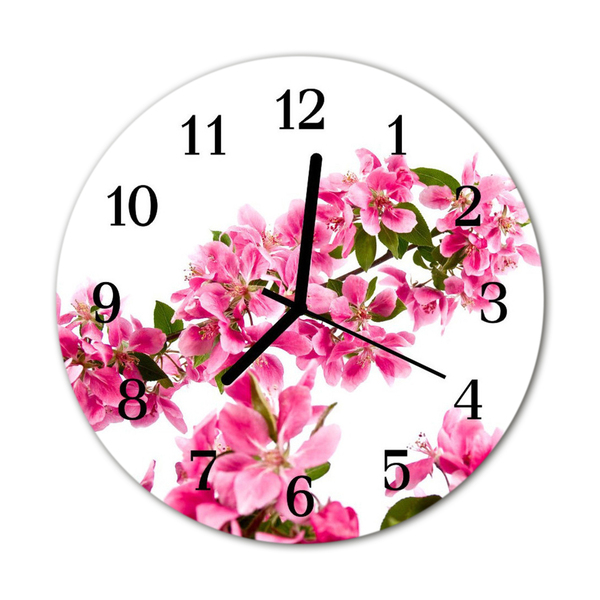 Reloj de vidrio para cocina Flores