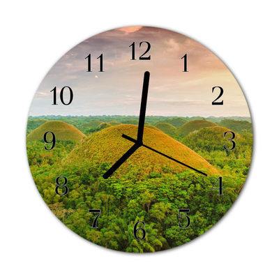 Reloj de vidrio para cocina Paisaje