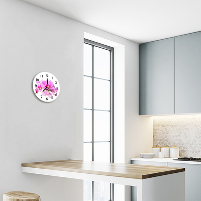 Reloj de vidrio para cocina Orquídeas