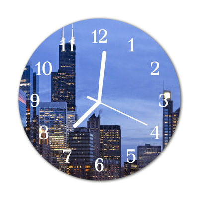 Reloj de vidrio para cocina Ciudad edificios