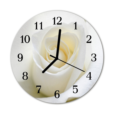 Reloj de vidrio para cocina Rosa blanca