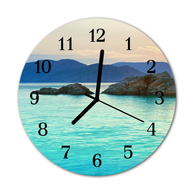 Reloj de vidrio para cocina Isla marina