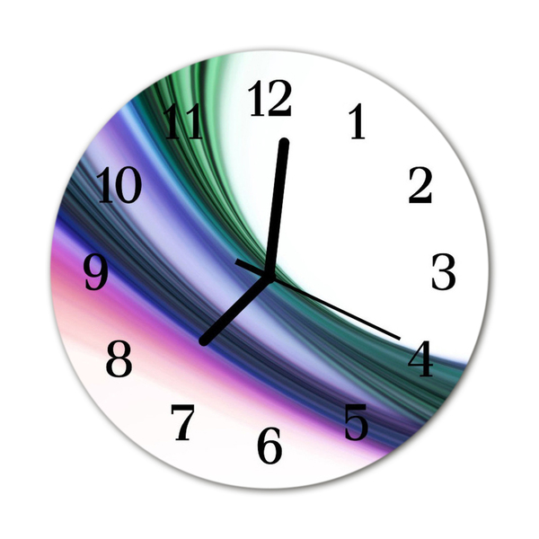 Reloj de vidrio para cocina Líneas abstractas