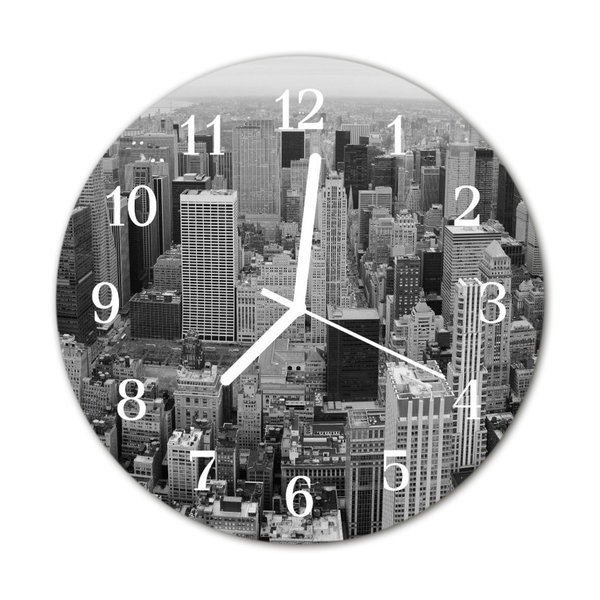 Reloj de vidrio para cocina Ciudad edificios