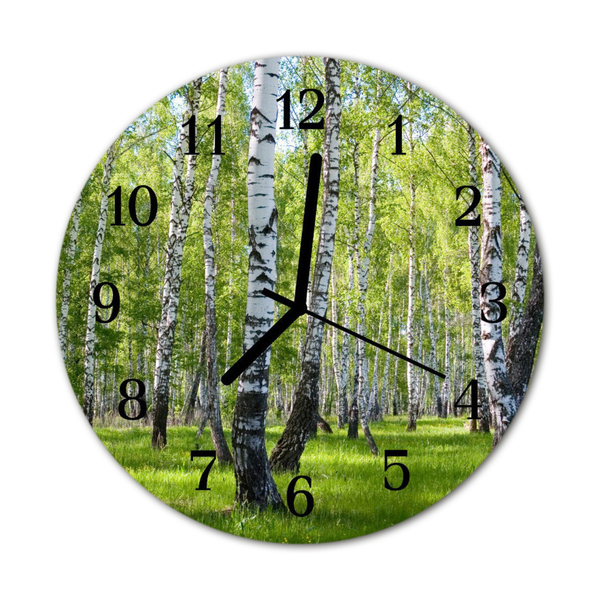 Reloj de vidrio para cocina Bosque abedules