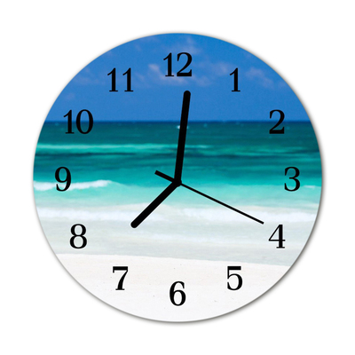 Reloj de vidrio para cocina Mar en la playa