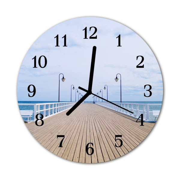 Reloj de vidrio para cocina Muelle