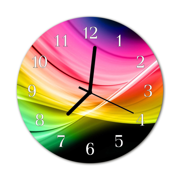 Reloj de vidrio para cocina Líneas abstractas