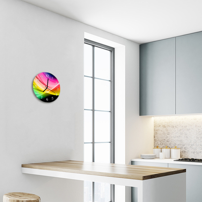 Reloj de vidrio para cocina Líneas abstractas