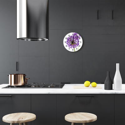 Reloj de vidrio para cocina Flor