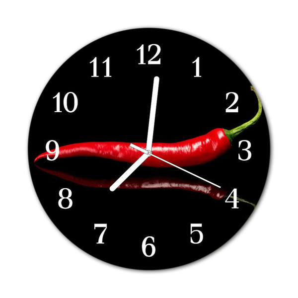 Reloj de vidrio para cocina Guindilla