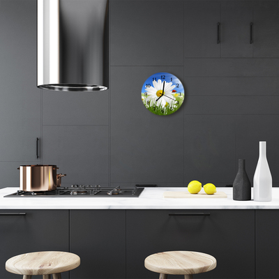 Reloj de vidrio para cocina Mariquita flor
