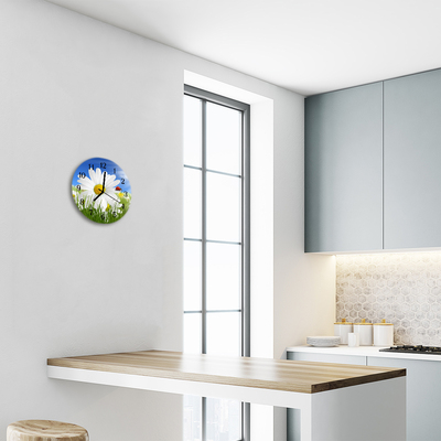 Reloj de vidrio para cocina Mariquita flor