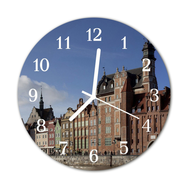 Reloj de vidrio para cocina Gdansk ciudad