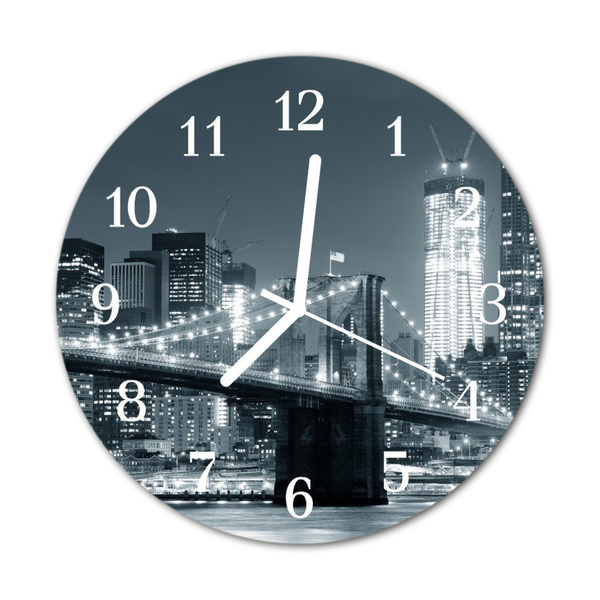 Reloj de vidrio para cocina Ciudad puente